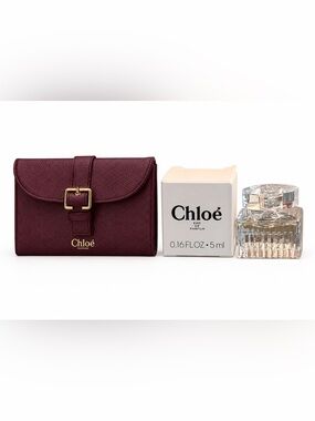 Chloé 5ml Eau De Parfum & Burgundy Chloé Parfums Pouch